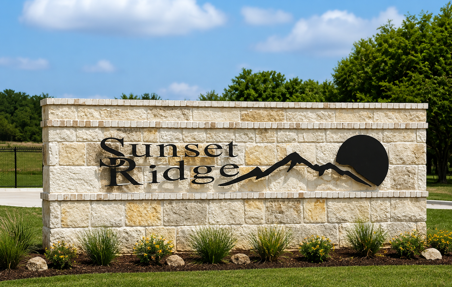 Sunset Ridge community entrance sign